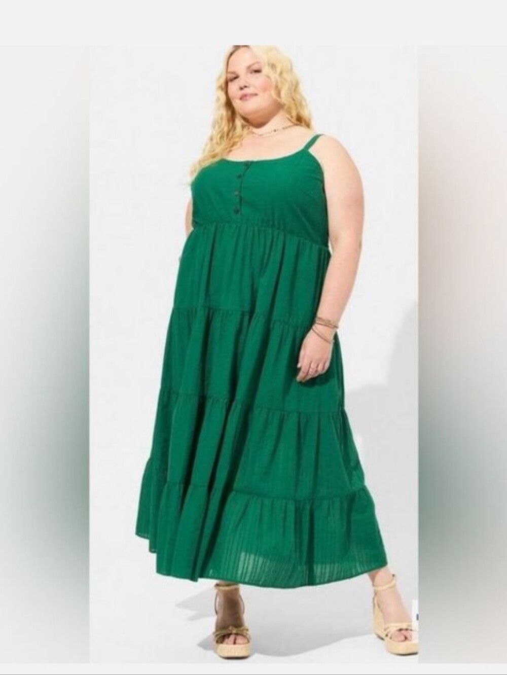 TORRID Emerald Green Tiered Maxi Dress NWT 3X
